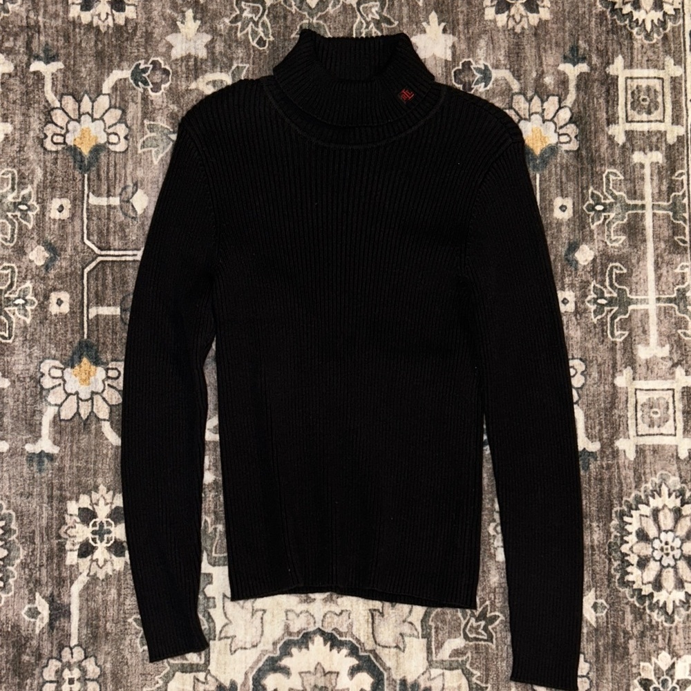 Lauren Ralph Lauren VTG Black Ribbed Turtleneck Sweater SIZE PPW/ RLL